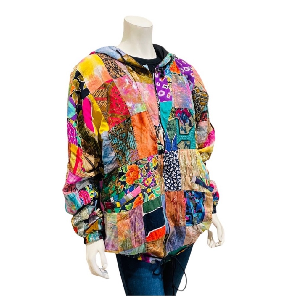NEW Vintage Patchwork Batik Windbreaker Jacket